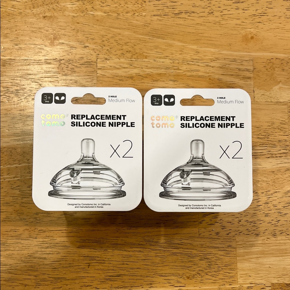 New Como Tomo Replacement Silicone Nipple Two Pack x2